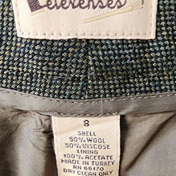 Anthropologie Elevenses Wool Wide Leg Trouser | Size 8 | Olive Bird Ribbon - Picture 8 of 8